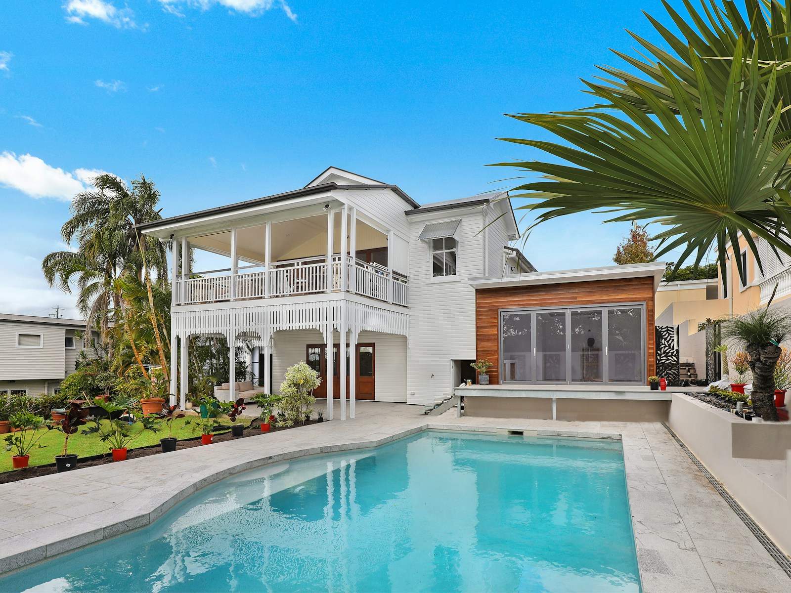 Lush tropical garden